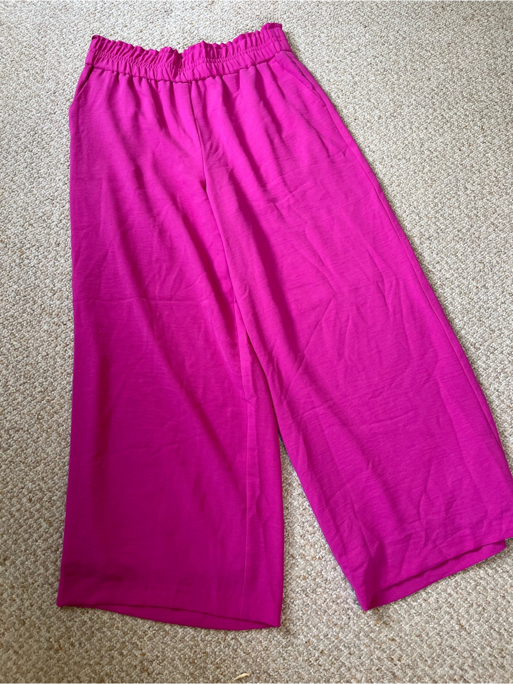 NWT Nine West Pink High Rise wide leg lined pant size large